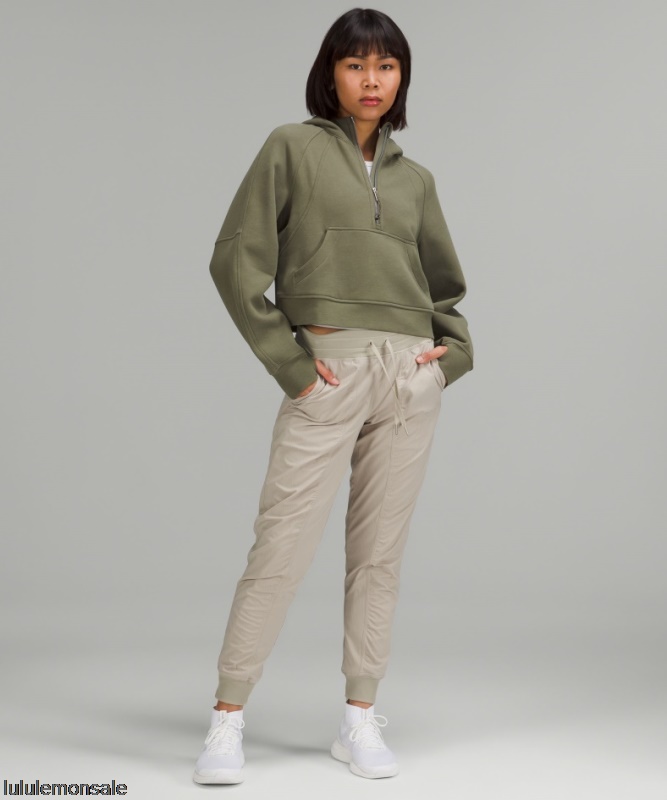 Lululemon Damen DELULU184 | Lululemon Deutschland Medium Olive Scuba Oversize-Hoodie Mit Halbem Reißverschluss